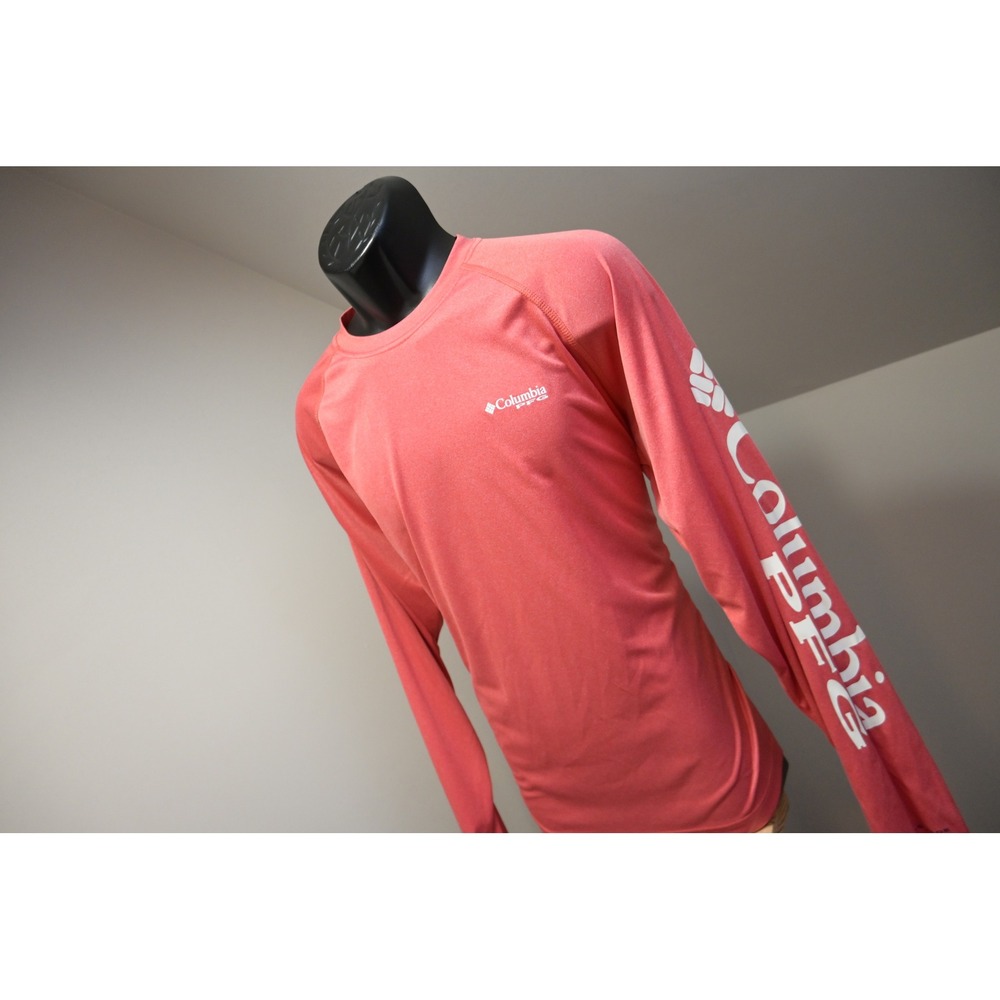 Columbia PFG UV Water Shirt Mens Large Red Long Sleeve Performance Fishing Gear